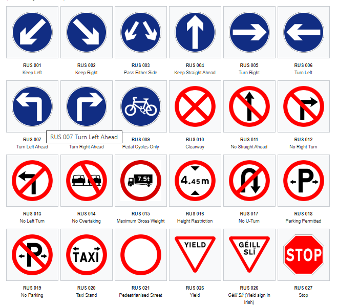 Road traffic signs in Ireland